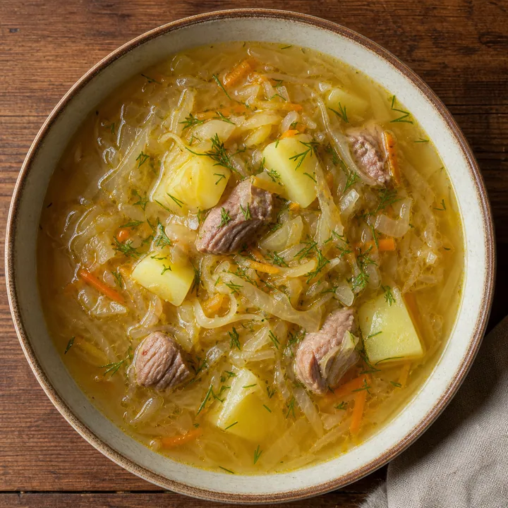Щи с кислой капустой